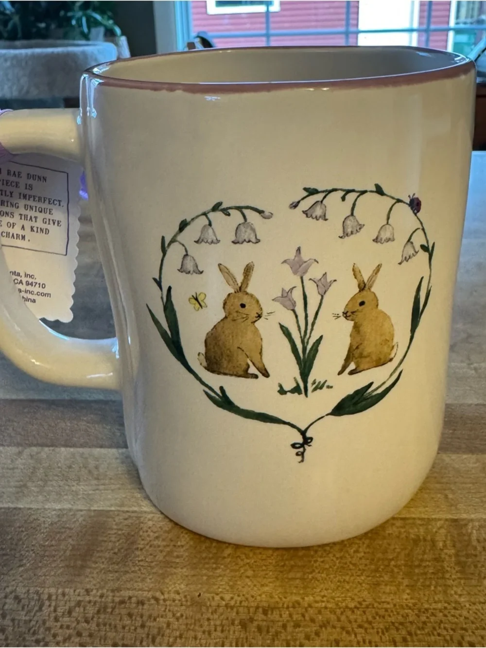 Rae Dunn “Spring Is In The Air” Mug with Bunnies Butterflies & Flowers NWT
